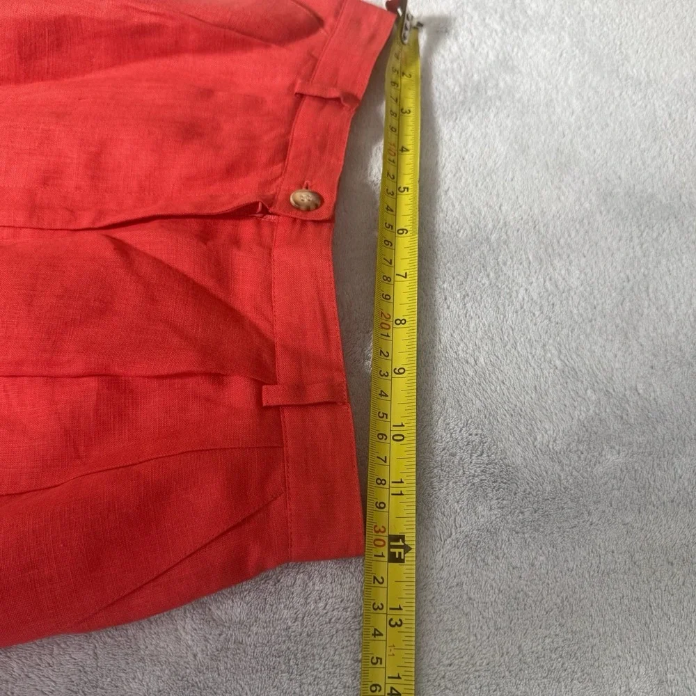 Talbots Petites 100% Irish Linen Skirt Suit Red Blazer 2P Skirt 4 Classic Set